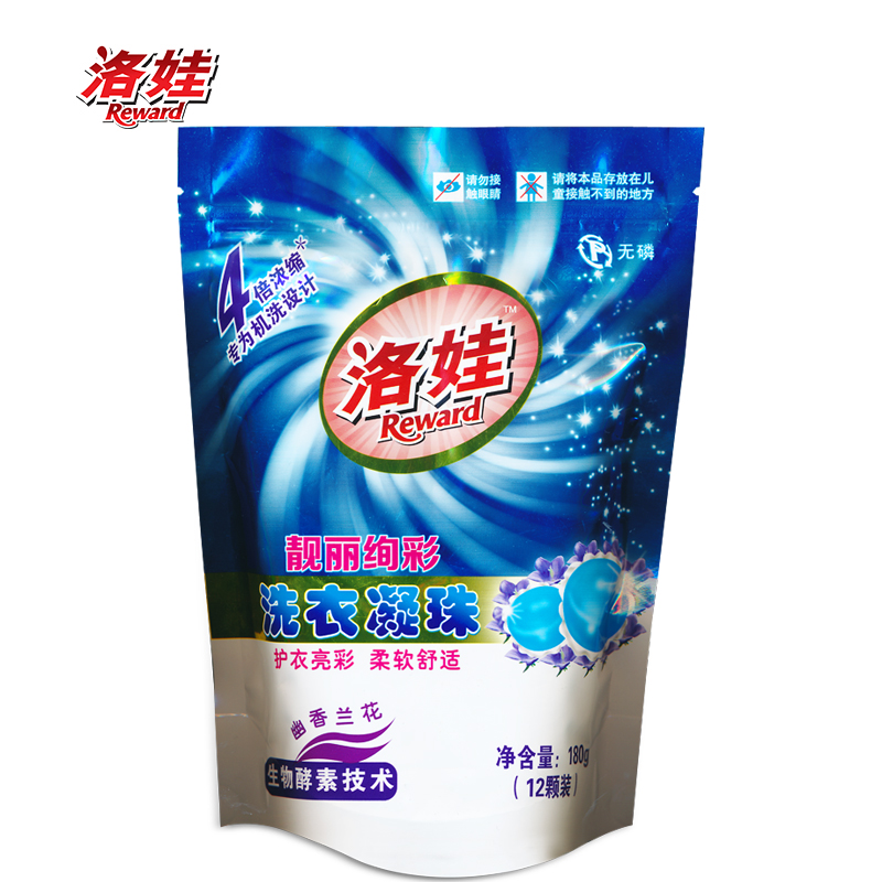 洛娃 靓丽炫彩洗衣凝珠12颗装180g幽香兰花