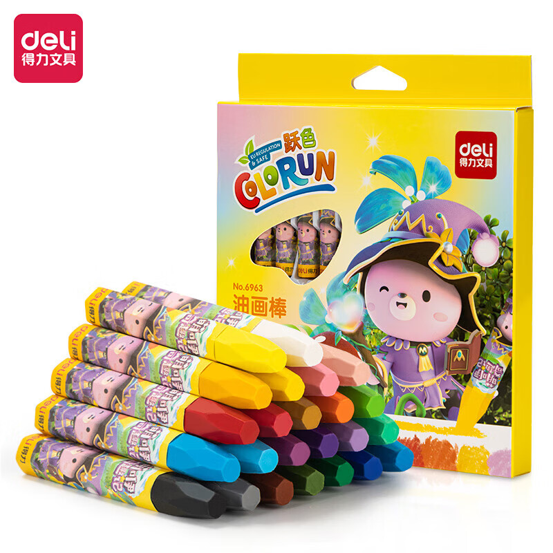 得力(deli) 6963油画棒-24色(混)(24支/盒)