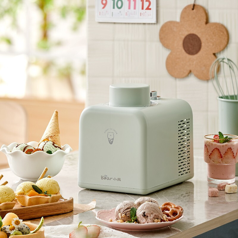 小熊bear冰淇淋机家用全自动冰激凌机无需预冷自动制作果汁奶昔雪芭
