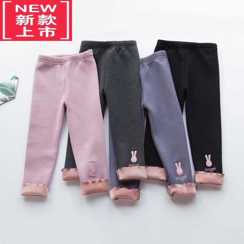可莉允宝宝加绒裤子冬加厚女童打底裤秋冬薄绒儿童小童保暖女宝外穿保暖裤图片