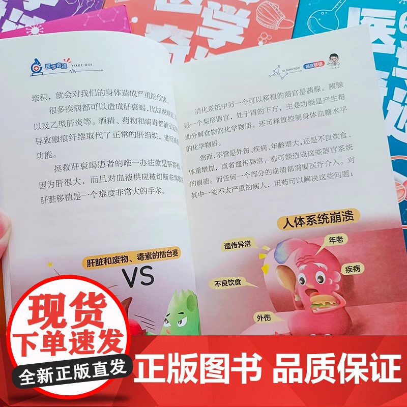 正版 医学奇迹全6册 通俗讲解世界医学奇迹 易懂的科学奇迹 少儿医学科普百科全书 疫苗麻醉抗生素基因治疗关节置换器官移植高清大图