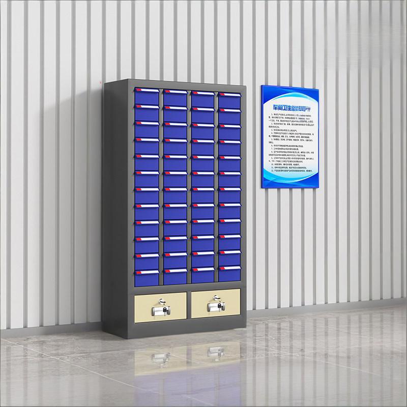 鑫环境 48抽无门+二斗 零件收纳柜 单位:台 22*60*108CM (抽屉颜色 蓝色/透明)