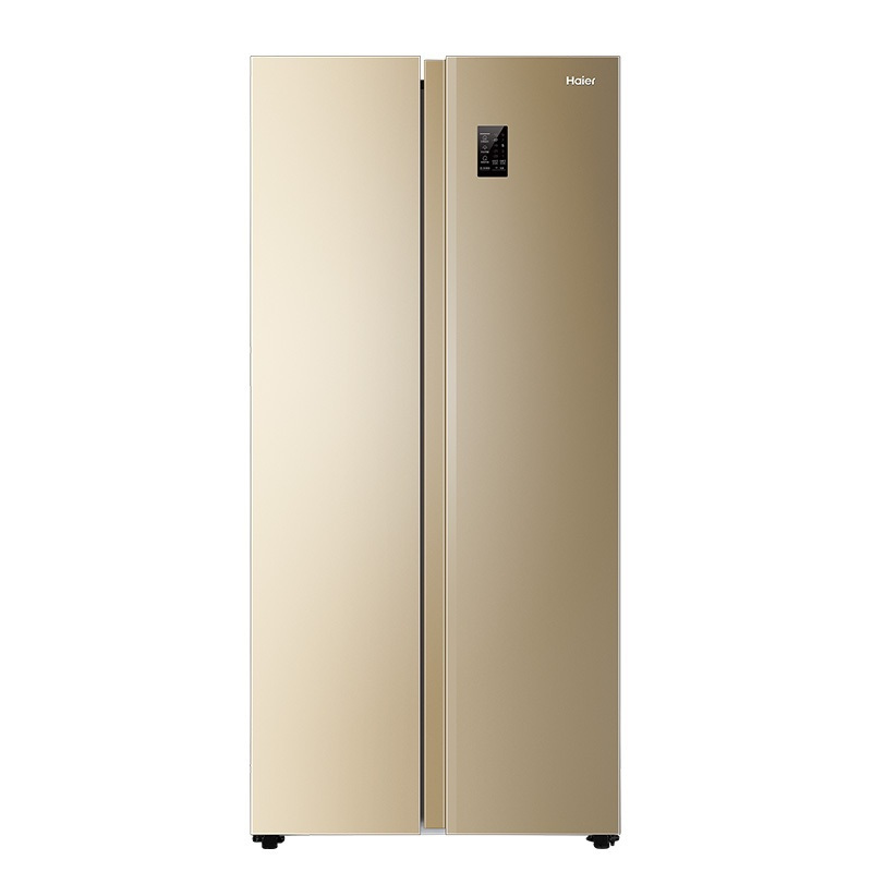 海尔(Haier)BCD-480WBPT 480升风冷双变频金色家用对开电冰箱 智能UI显示屏 90°直角悬停 家用
