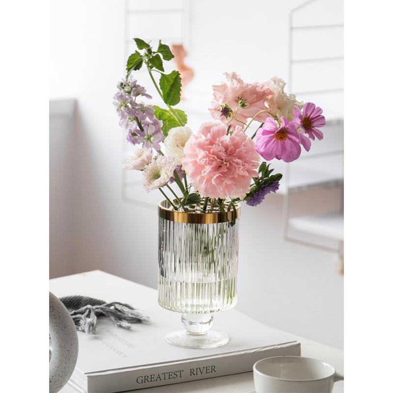 客厅轻奢风家居透明玻璃花瓶北欧鲜花水培插花花器空格