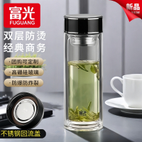 富光高硼硅双层玻璃杯男士商务泡茶杯办公室杯子加厚防爆水杯定制