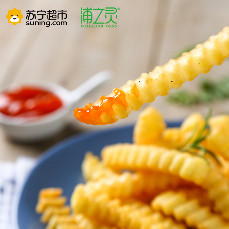 浦之灵 冷冻蔬菜 美式扭扭薯条 波浪薯条300g 袋装 曲薯