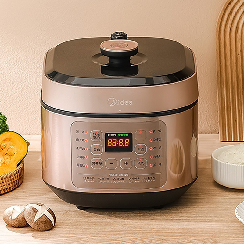 美的(Midea)电压力锅MY-YL50X5-201 精控火候提鲜祛腥 金属机身 高压快煮 透芯锁鲜蒸 电压锅 高压锅