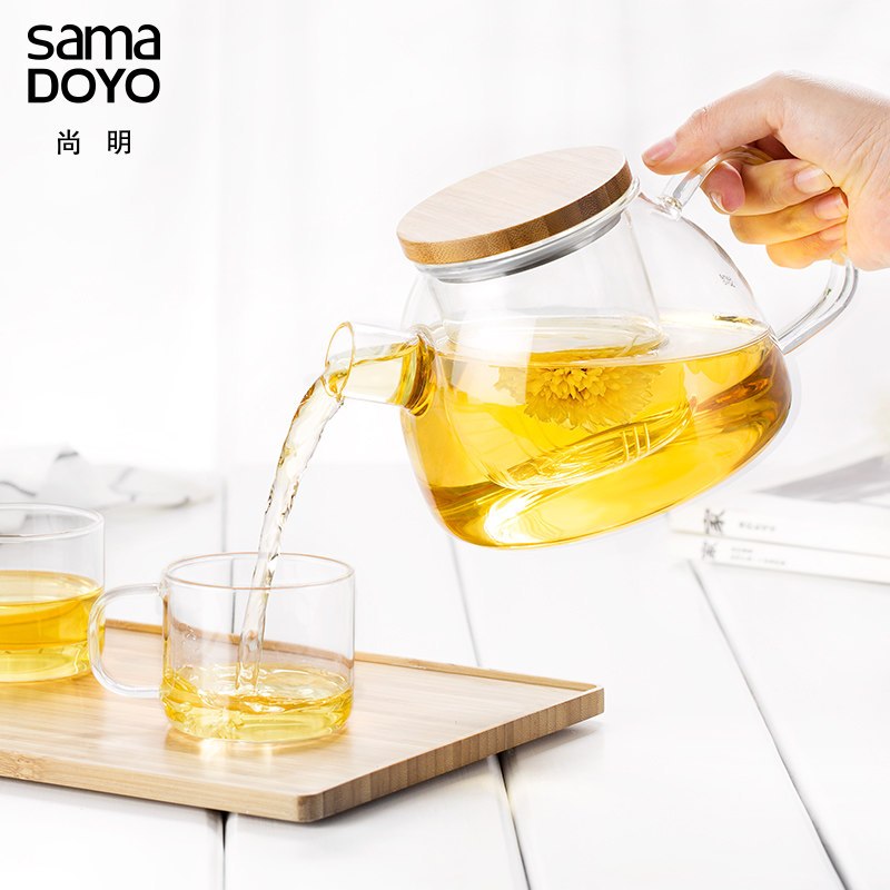尚明玻璃茶壶耐高温水壶泡茶壶煮茶过滤茶具套装花茶壶家用玻璃壶