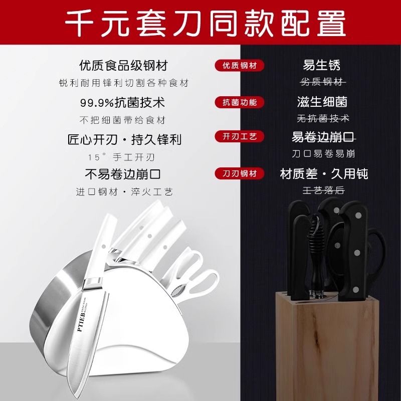 德国进口抗菌刀具套装家用菜刀组合水果菜板砧板切片刀二合一8138高清大图