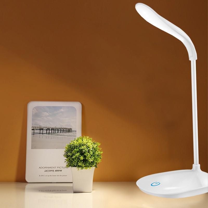 台灯护眼书桌学生台灯宿舍可充电大容量usb小夜灯可插充电宝led灯白色