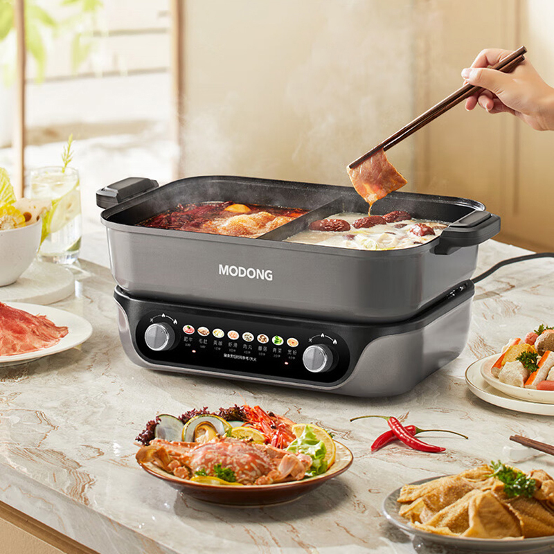 摩动电煮锅8L大容量独立控温分区设计持续快煮MD-FT05Y高清大图