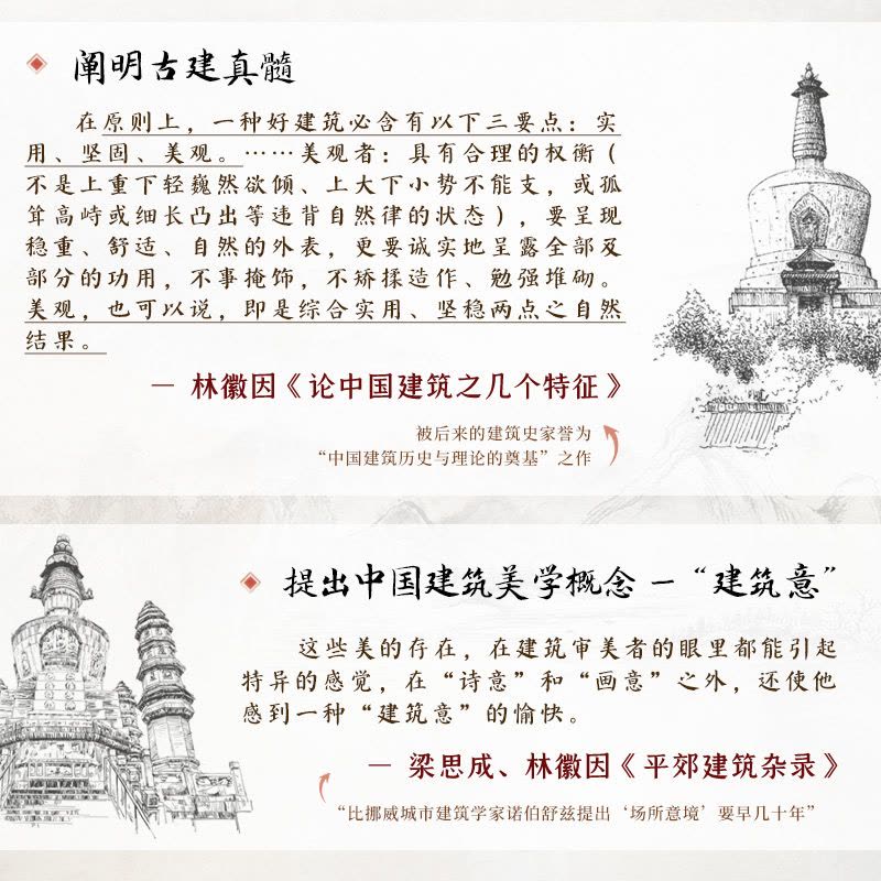 [醉染正版]林徽因讲古建:手绘插图版 专业理论 建筑美学 古建筑常识 看懂中国古建筑感受民族文化之美 跟随林徽因了解古建图片