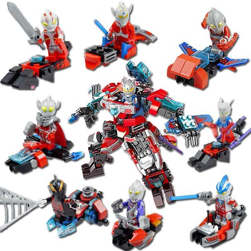 a8合1新年奥特曼积木机甲模型拼装积木儿童玩具拼插积木男孩奥特曼7