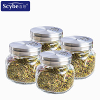 Scybe喜碧 利格尔厨房用品调味罐300ml盐罐玻璃瓶调料盒家用调味盒 四支装