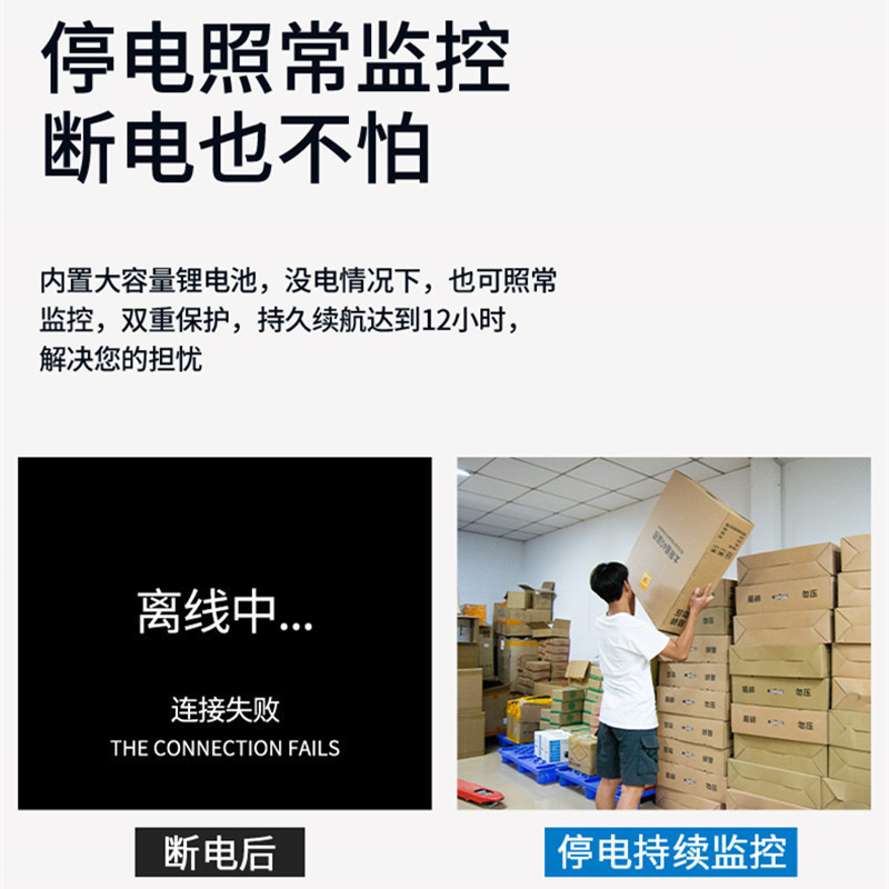 送7天循环监控录像卡 4G流量卡双镜头监控摄像头家用远程手机360度全景全彩夜视5MP高清无线网络室内智能摄像机