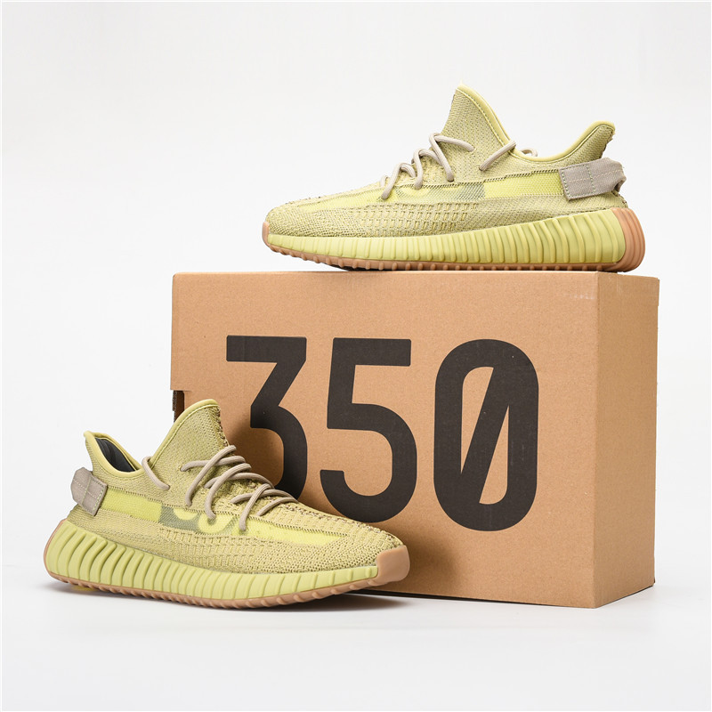 UYEEZY运动户外减震运动2022新款亚麻天使超酷潮流设计跑鞋厚底情侣椰子350运动鞋透气