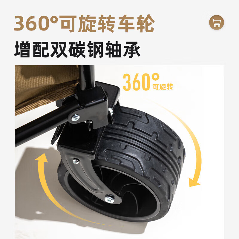 牧高笛 营地车 户外露营野营野餐便携折叠推车云际S2 NX22671048 橄榄黄