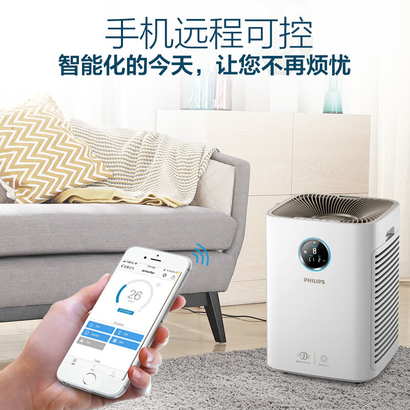 飞利浦(PHILIPS)空气净化器AC5668 除雾霾 除甲醛 颗粒物 三大数字同屏显示净化器 APP远程控制 智能数显