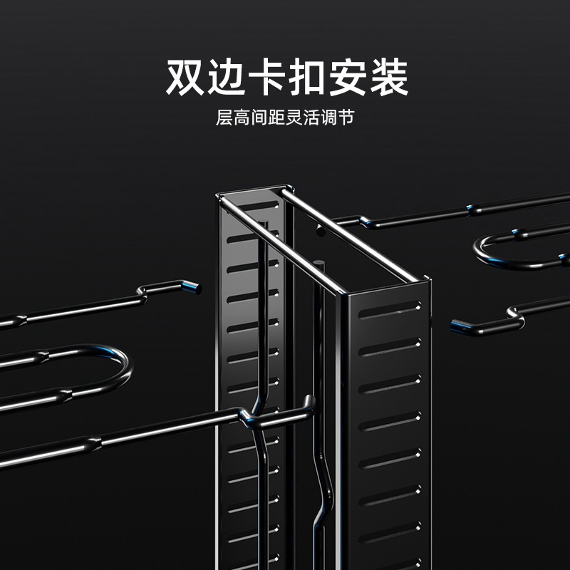 华普思艺可拆装折叠多层立式锅盖架厨房收纳架铁艺多功能台面锅架子置物架 五层[4.5mm线径D061]高清大图