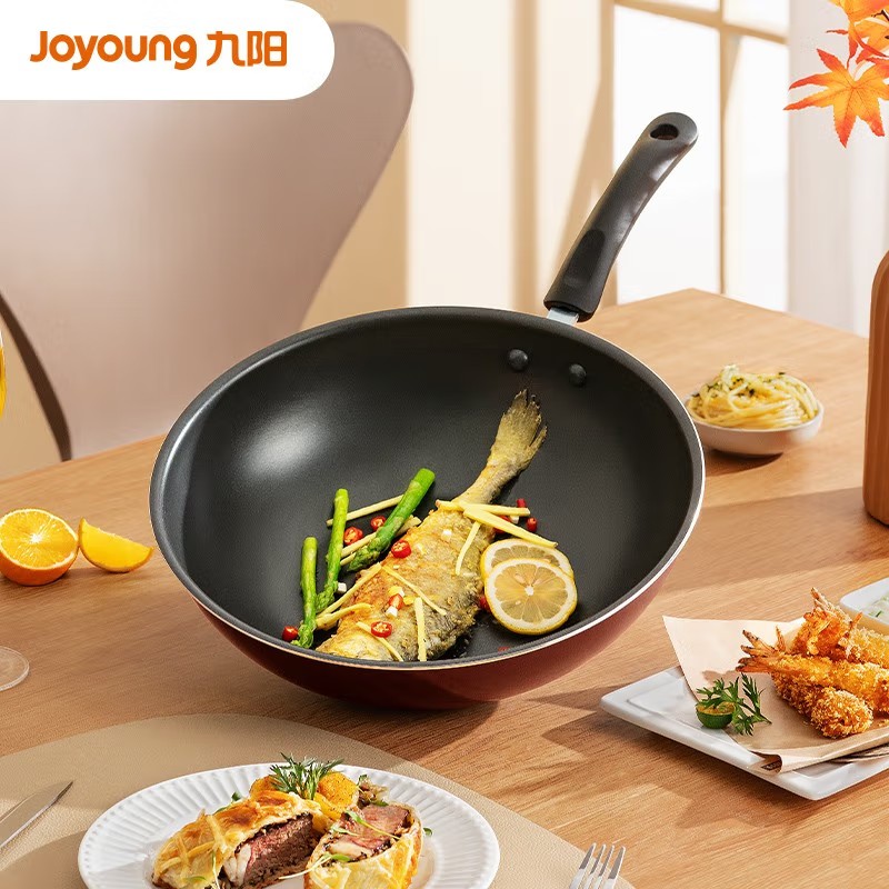九阳(Joyoung) 不粘锅炒锅家用电磁炉炒菜锅燃气煤气灶通用具厨房炊具 适合3-4人 电磁炉明火通用 28cm f