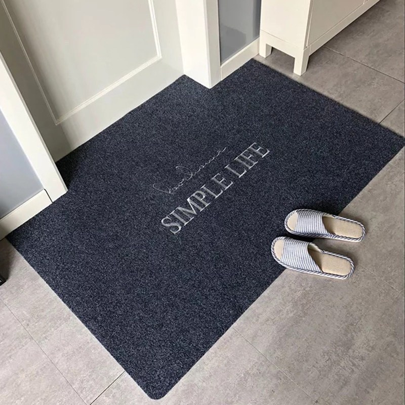 简约家用地垫入户垫厅蹭脚垫子卫生间防滑吸水地毯定制 SIMPLELIFE-灰 50×200