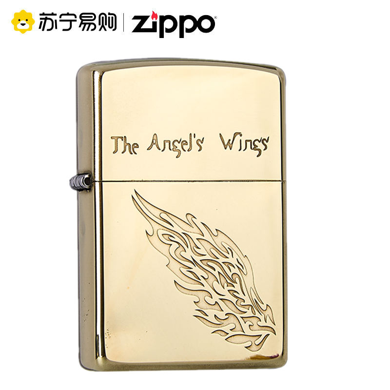 [苏宁自营]美国原装Zippo打火机正版芝宝正品纯铜翅膀天使之翼男士定制Zippo
