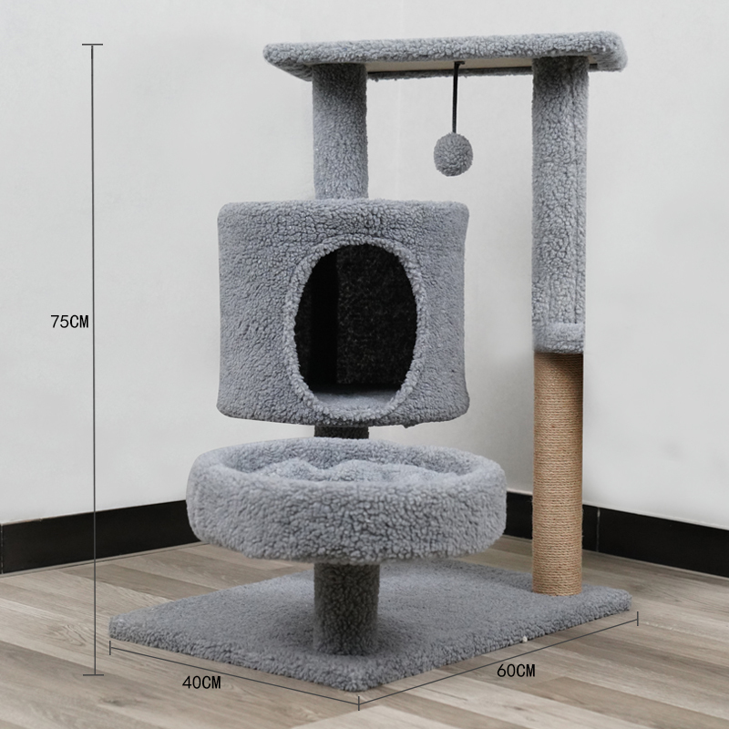 四季藤席猫抓板猫爬架大型猫抓柱密度猫树猫窝一体出口猫跳台
