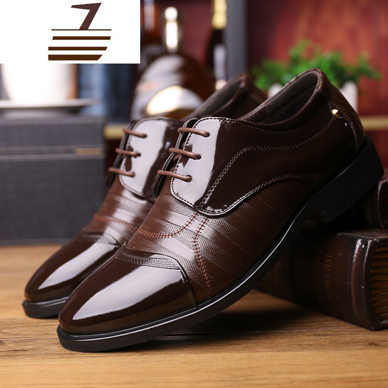 尗卡新款男士皮鞋男真皮透气商务正装皮鞋男休闲鞋真皮套脚上班鞋
