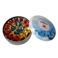 好时（Hershey’s）好时之吻kisses牛奶巧克力6粒10粒16粒圆形铁盒结婚喜糖礼盒 16粒（蓝色） 好时