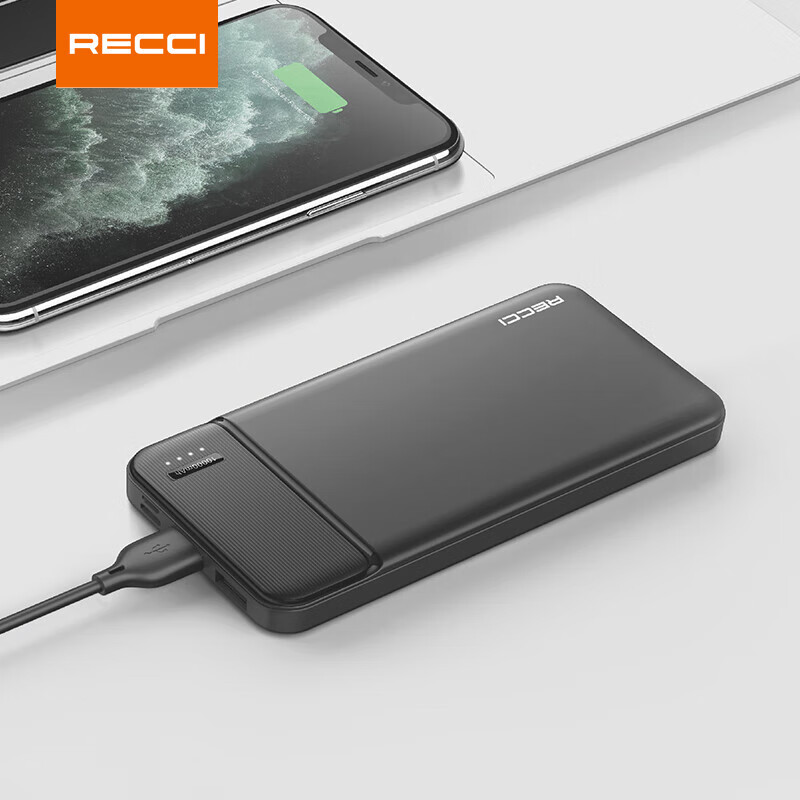锐思RECCI充电宝一万毫安支持USB口Type-C输入输出两万毫安多口兼容 10000毫安 RPB-N16C黑色高清大图