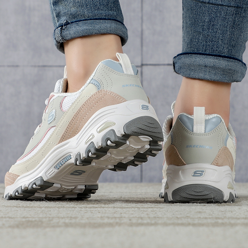 Skechers斯凯奇女鞋新款熊猫鞋厚底老爹鞋缓震透气运动休闲鞋149238-NAT ZP高清大图