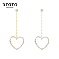 DTOTO 垂感甜美爱心耳环女友挚爱礼物纯银耳钉