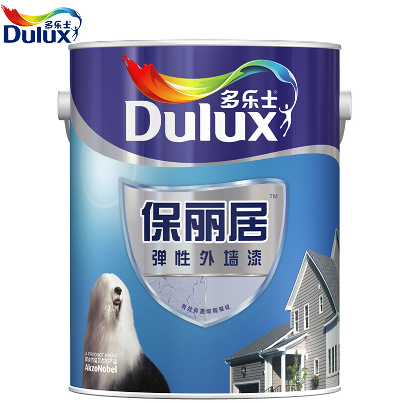 多乐士(Dulux) 保丽居弹性外墙漆乳胶漆外墙油漆涂料工程漆面漆A601 5L 哑光白色