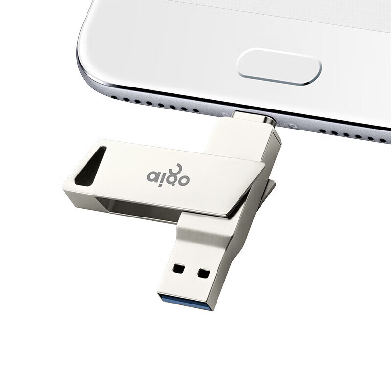爱国者(aigo)爱国者aigoType-CUSB3.2U350适用双接口手机电脑两用车载 银色 32GB高清大图