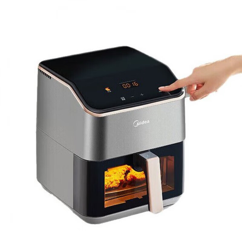 美的(Midea)空气炸锅5L家用智能多功能大容量新款空气炸电薯条机电烤箱一体 KZE5014[4.7升大容量]高清大图