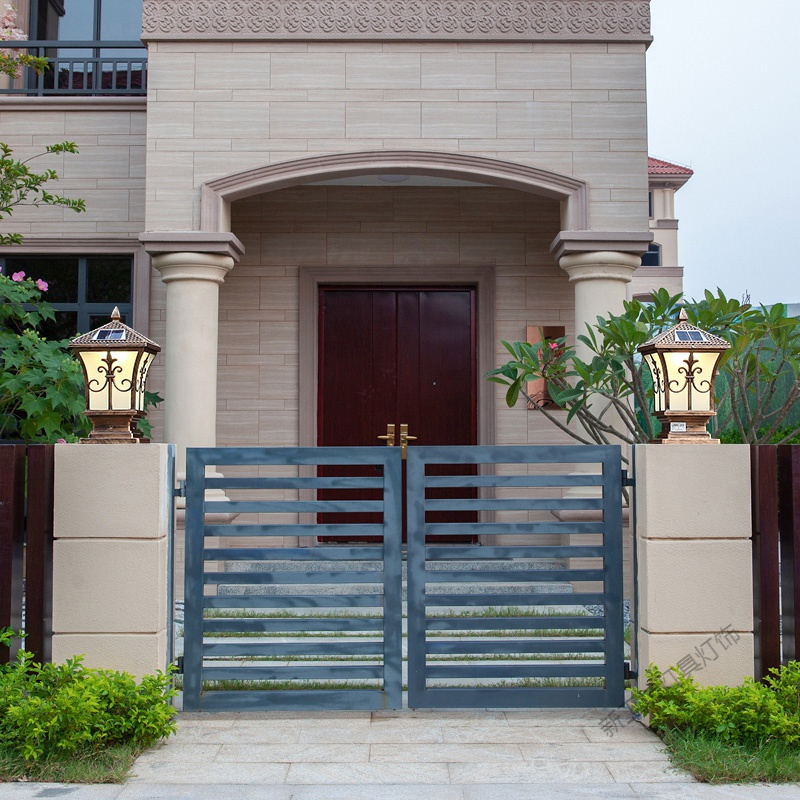 苏宁放心购太阳能灯户外柱头灯围墙灯花园灯柱灯别墅庭院灯防水大柱子