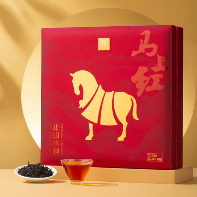 八马茶业 武夷红茶 正山小种茶叶 礼盒装192g(马上红500)