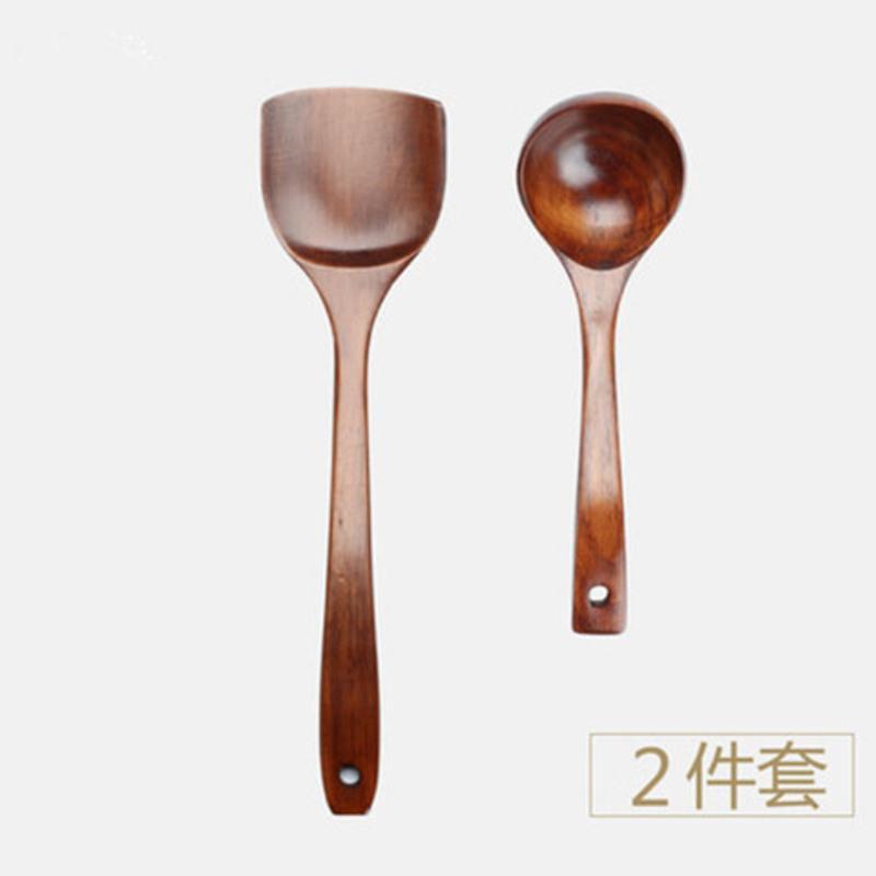 不伤锅木铲子不粘锅专用锅铲套装木质平底锅煎铲饭勺家用炒菜铲子 榉木饭铲