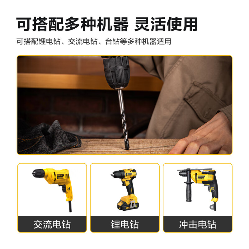 得力(deli)瓷砖玻璃陶瓷钻头套装 打孔专用手电钻开孔器5件套 10mm*5个银黑色(DL-B10005T)1盒高清大图