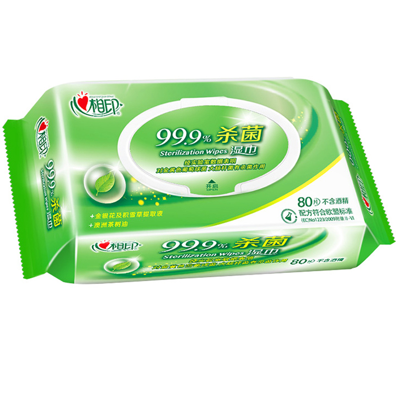 心相印 湿巾80片(杀菌)XCA080 绿色 单位:包