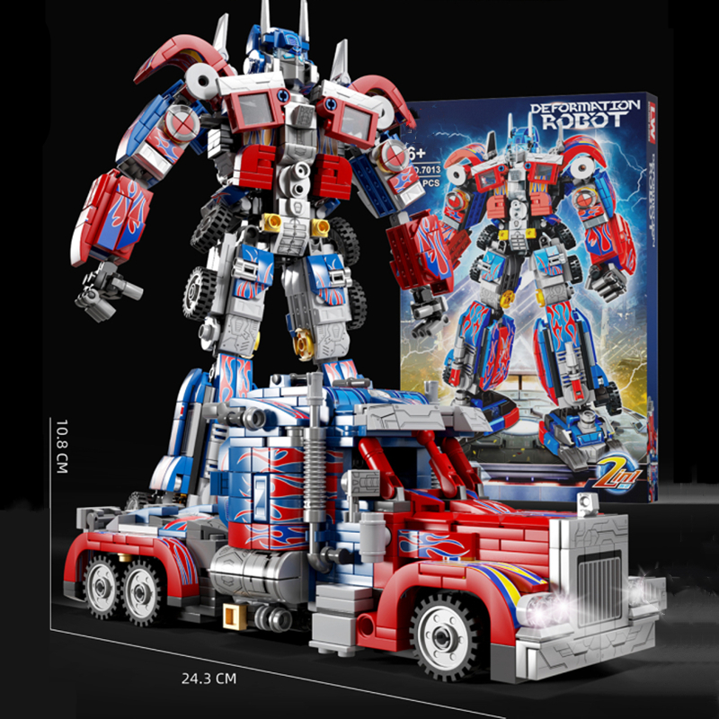 积木擎天柱拼装汽车拼图机甲变形机器人金刚大黄蜂男孩子玩具