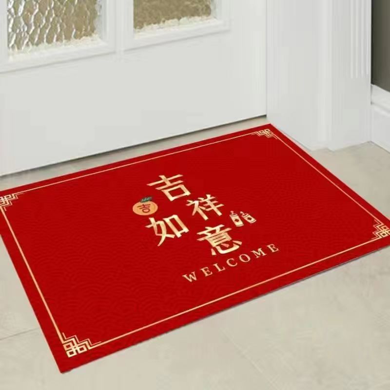 60x90cm欢迎光临门垫店铺门口入户地垫酒店防滑迎宾地毯出入平安 吉祥如意