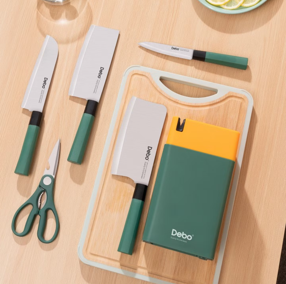 德铂Debo多功能厨房刀具家用6寸厨师刀锋利耐用德国工艺抗菌设计高清大图