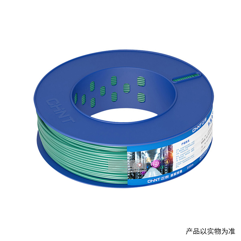 正泰(CHNT) 电工电料电线电缆 BV4平方 国标家用铜芯电线单芯单股铜线电源线 100米 绿色