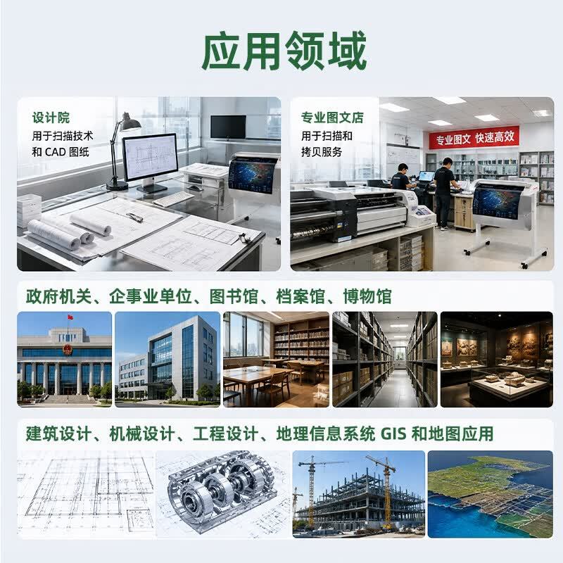 得力(deli)JW6090国产大幅面扫描仪60英寸 B0幅面商用专业彩色工程绘图建筑图纸档案蓝图高清大图