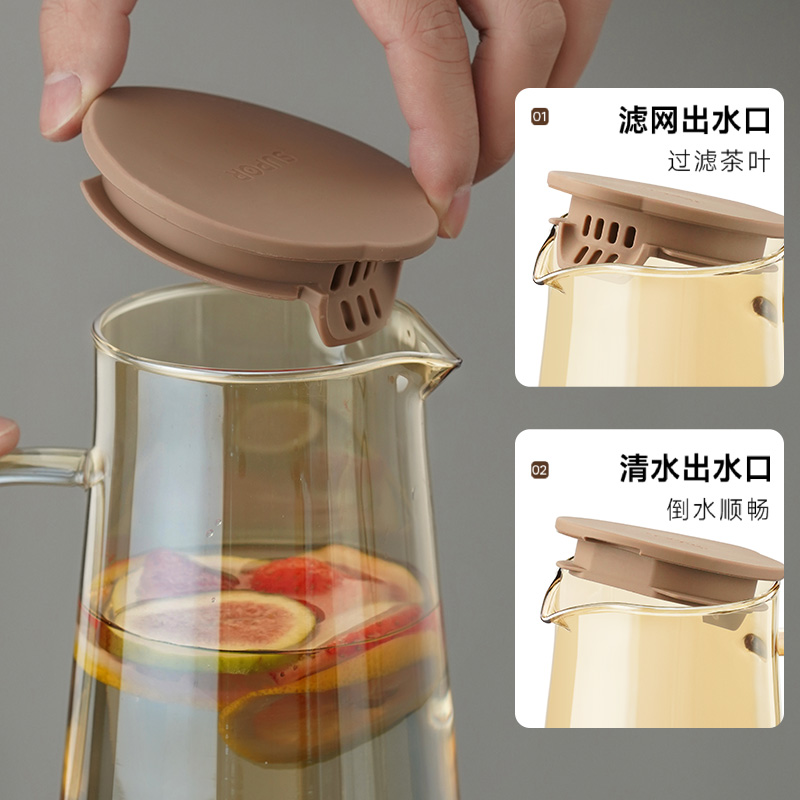 苏泊尔冰箱冷水壶桶家用凉水杯耐高温玻璃冰水壶夏冷泡瓶茶罐高清大图