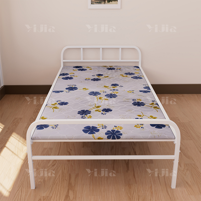 翌嘉 YJ4052501钢木床简易折叠床单人床两折折叠午休床铁架床 0.8米白色高清大图