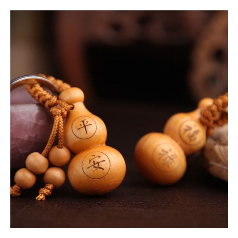 十二生肖桃木葫芦钥匙扣汽车挂件辟邪招财挂饰