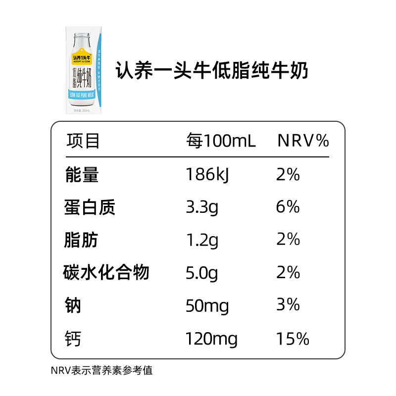 认养一头牛 低脂纯牛奶200mL*10盒高清大图
