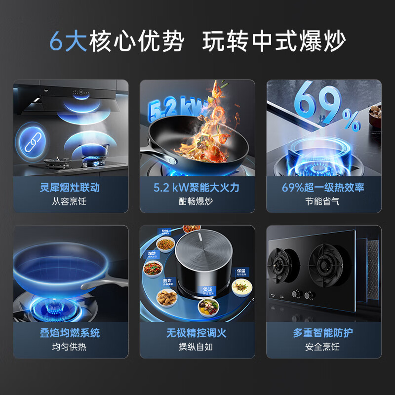 松下(Panasonic)潜吸式 抽油烟机 燃气灶具烟灶套装 22m³大风量一级能效FV-A623Q71+C27YGK